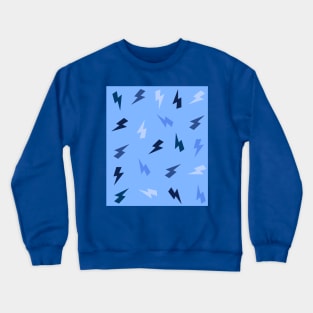 Blue Lightning, Thunder Bolt Pattern Crewneck Sweatshirt